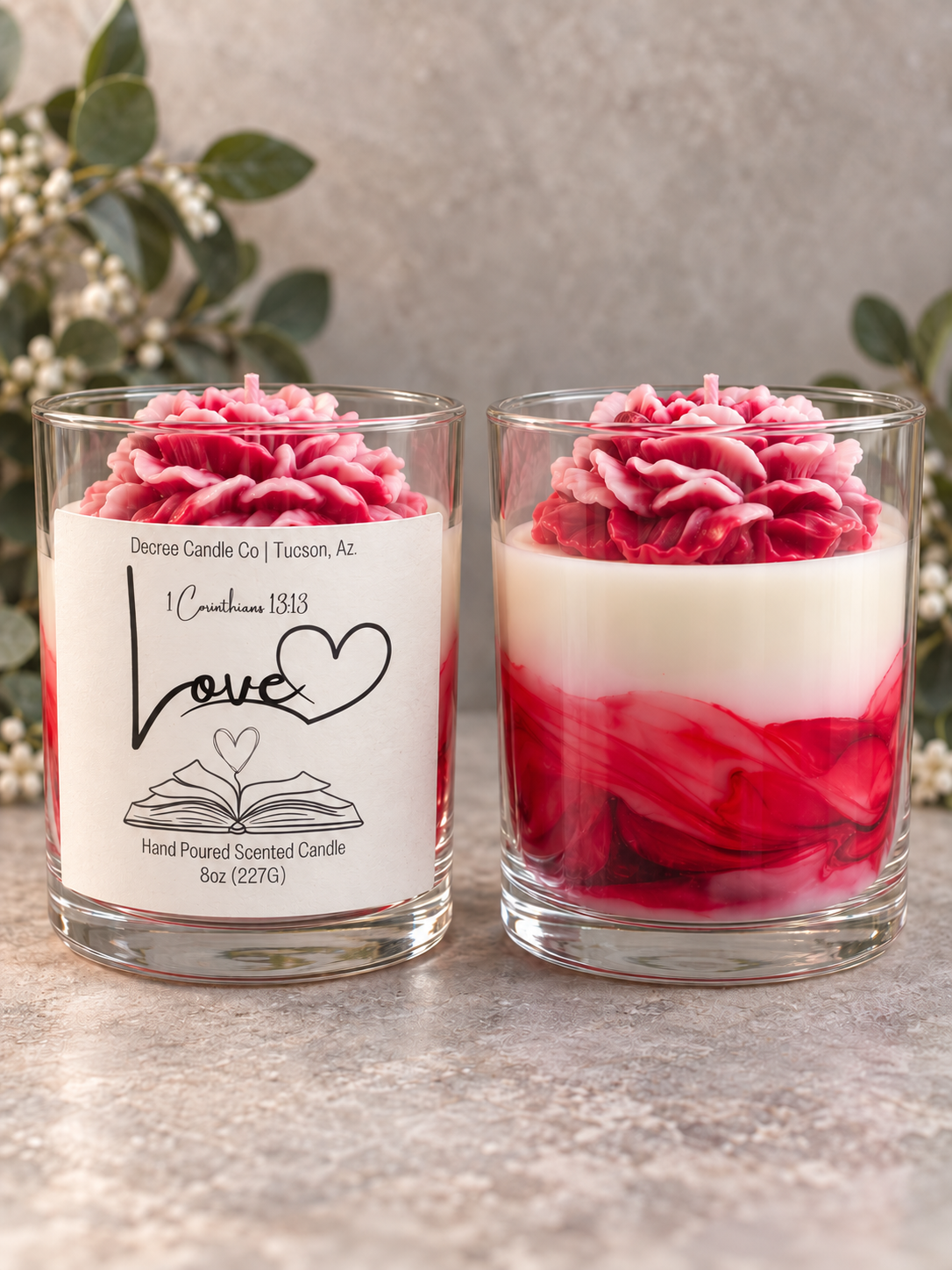 Love Christian Candle by Decree Candle Co. with Amber Romance (Type) Fragrance