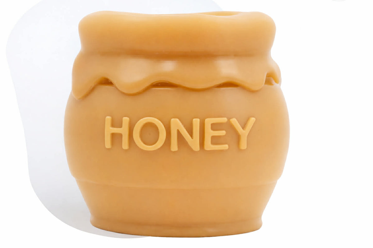Handcrafted honey pot shaped scented wax melt by Decree Candle Co.