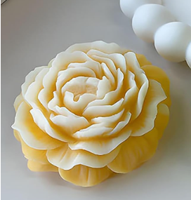 Handcrafted peony shaped scented wax melt by Decree Candle Co.