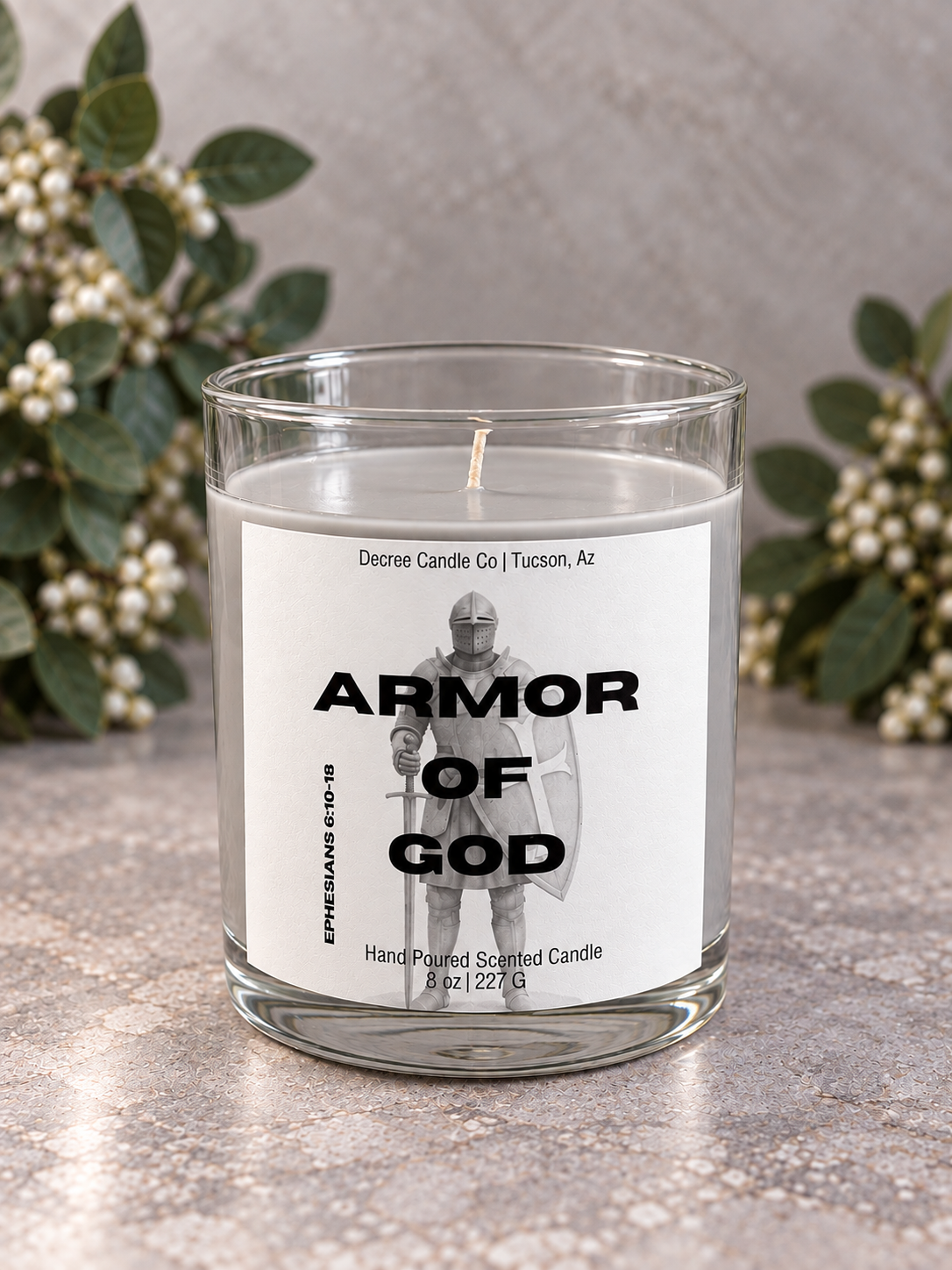 Armor of God Christian Candle by Decree Candle Co .
