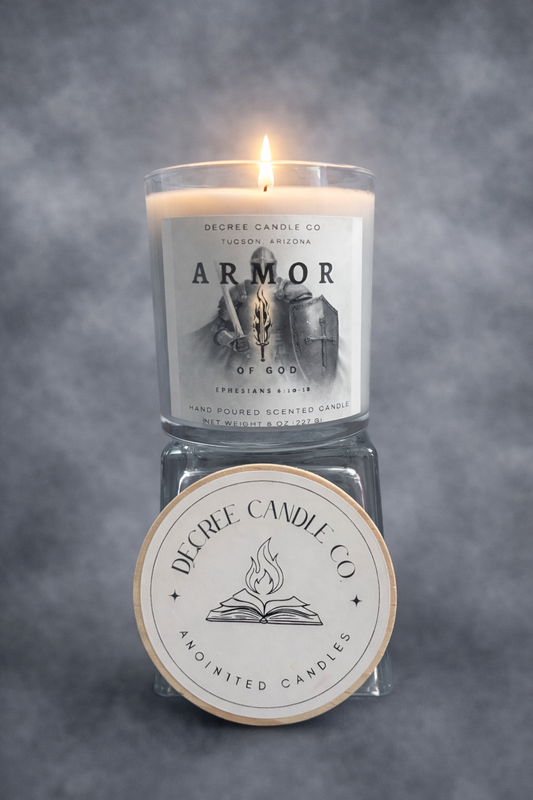 Armor Of God Christian candle by Decree Candle Co. inspired by Ephesians 6